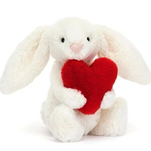 JELLYCAT MEDIUM Bashful Red Love Heart Bunny Plush rabbit NWT